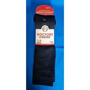 NWT (2 Pair) Doctors Choice Everyday Black Compression Socks Womens Sz 6-10 NEW